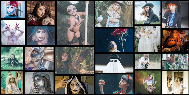 Collage de fotos de personas en cosplay